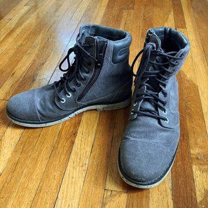 Men's Teva Durban Tall Boots - Gray Waxed Canvas, Size 8.5